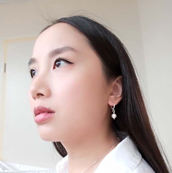 Pearl Hoop Earrings (Hand Crafted, Local, Slow Fashion) - Picture 5 of 6